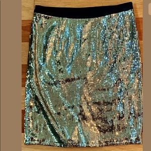 NEW PJK PATTERSON J KINCAID SPARKLY GOLD SEQUIN PARTY PENCIL SKIRT XS NWT